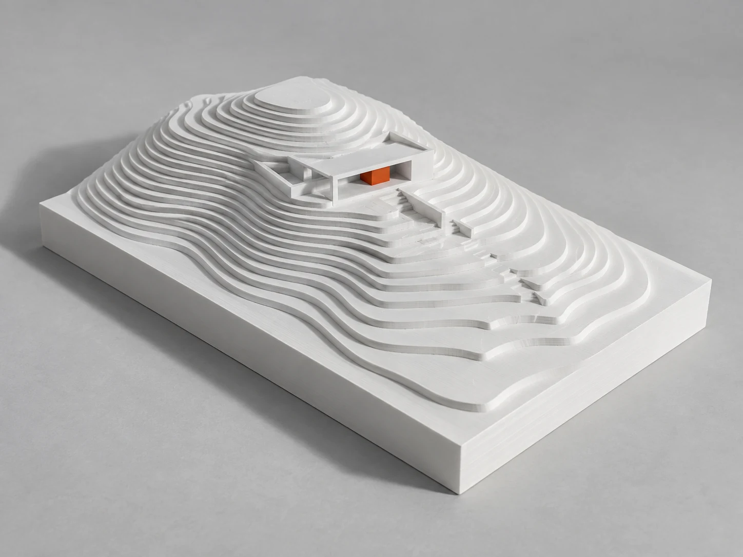 AI-created concept visual of a stepped terrain model